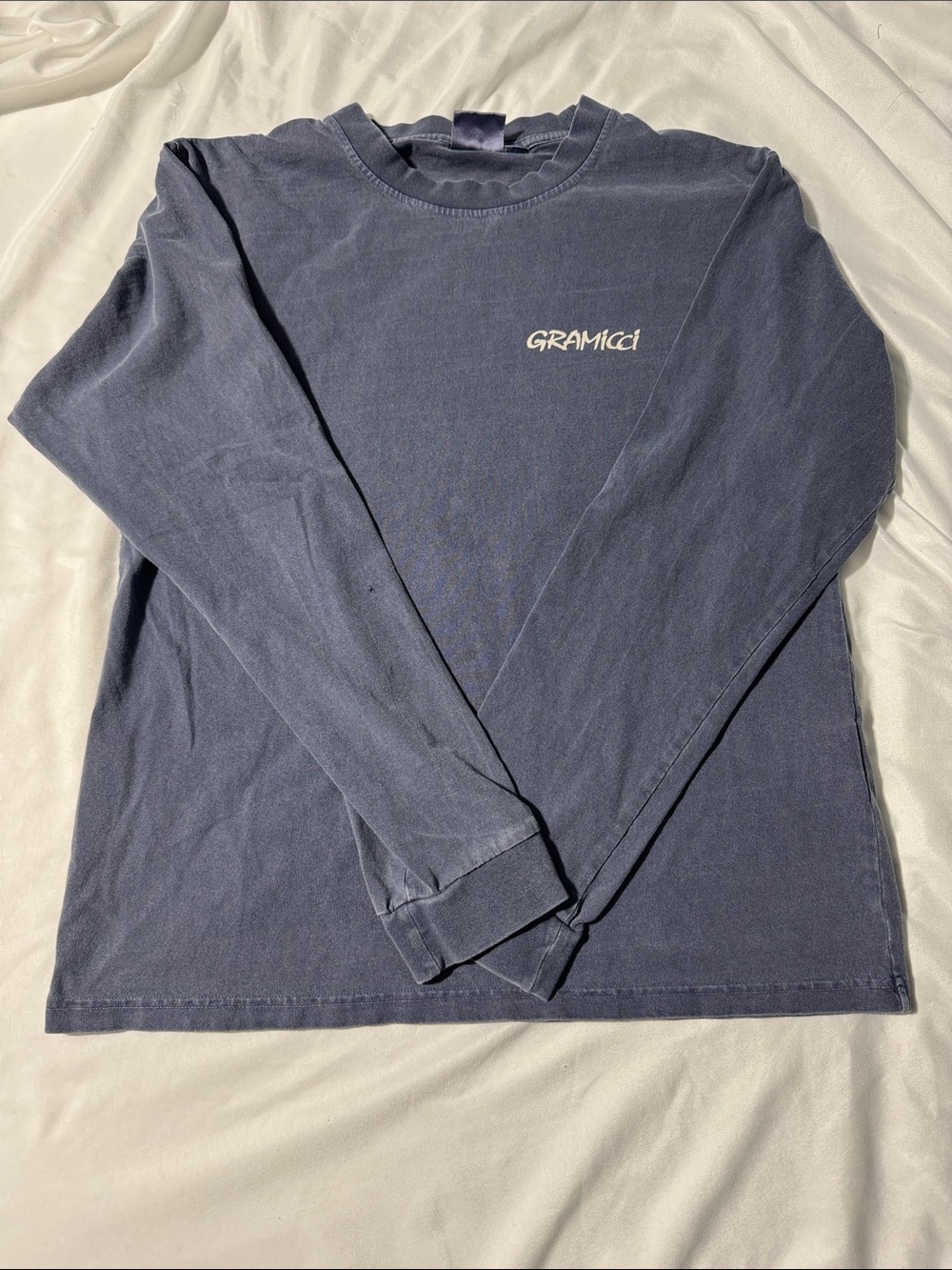 Gramicci Long Sleeve T-Shirt Pigment Dyed Yosemite G-Pant Graphic Size M -FLAW-